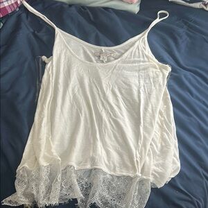 Adam Levine Collection Cream Asymmetrical Ruffled Camisole